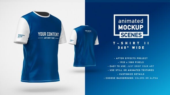 Videohive T Shirt Ii 360 Wide Mockup Template Animated Mockup Scenes Download Free After Effects Templates