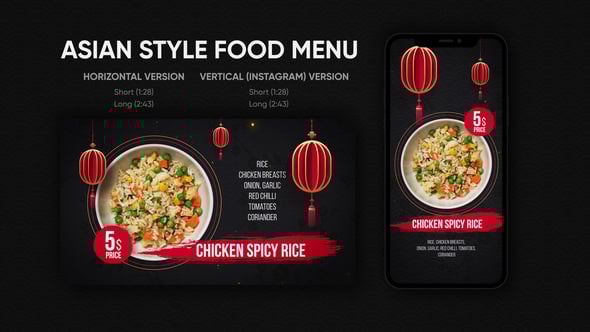 Asian Style Food Menu