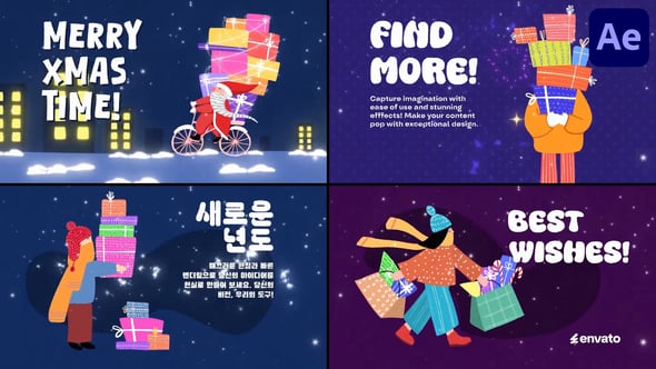 Xmas Gifts Slides for After Effects