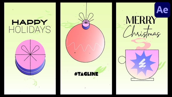 Xmas Vertical Morphing Opener for After Effects