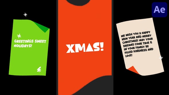 Vertical Xmas Greetings for After Effects