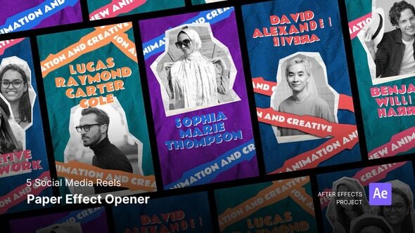 Social Media Reels – Paper Effect Opener After Effects Project Files