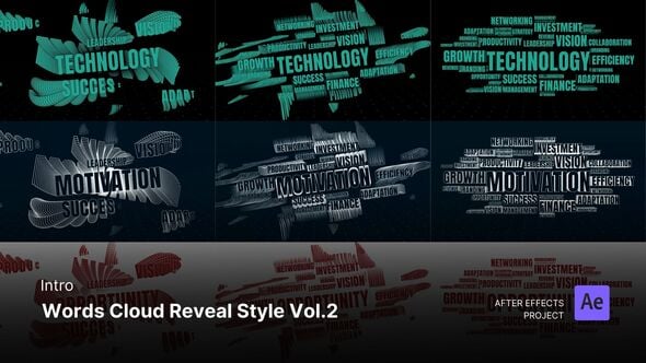 Intro/Opening – Words Cloud Reveal Style Vol.2 After Effects Project Files