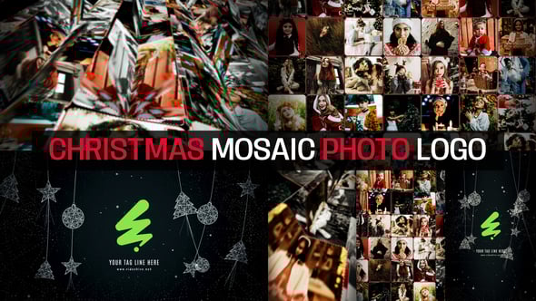 Christmas Mosaic Photo Logo