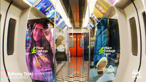 Subway Train Billboard Mockup